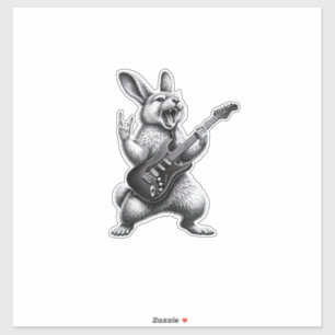 Bunny Playing Guitar Rock Star Bunny Lover Easter 