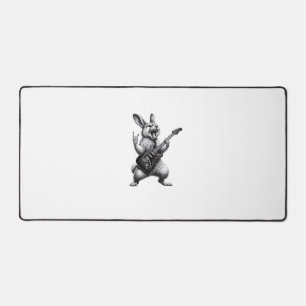 Bunny Playing Guitar Rock Star Bunny Lover Easter  Desk Mat