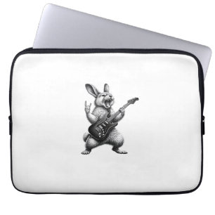 Bunny Playing Guitar Rock Star Bunny Lover Easter  Laptop Sleeve