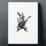 Bunny Playing Guitar Rock Star Bunny Lover Easter  Plaque<br><div class="desc">Bunny Playing Guitar Rock Star Bunny Lover Easter T-Shirt</div>