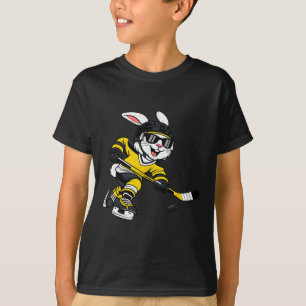 Bunny Playing Ice Hockey Rabbit Easter Sports Men T-Shirt