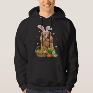 Bunny Poodle Dog & Easter Egg Basket Easter Day Ki Hoodie