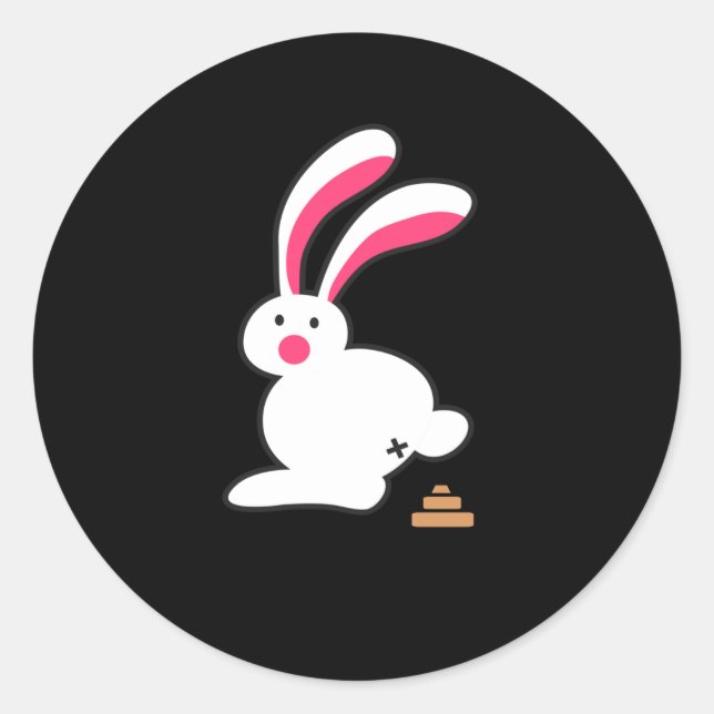 Bunny Poops Funny Bunny Poop Fun Rabbit Classic Round Sticker (Front)