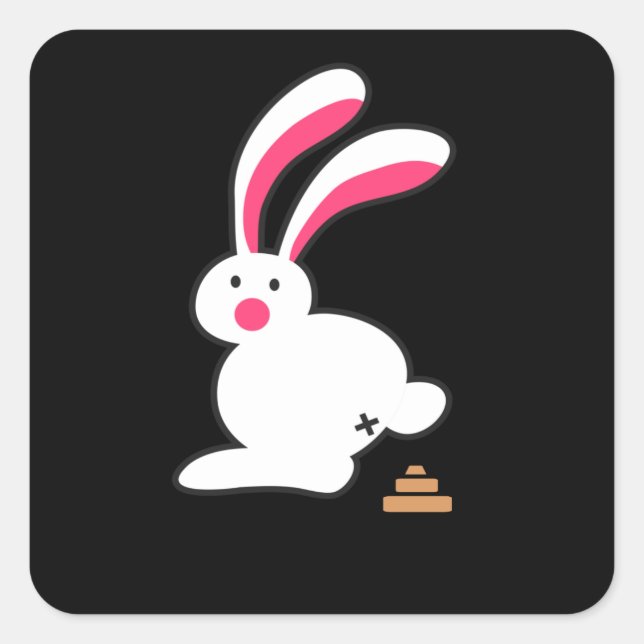 Bunny Poops Funny Bunny Poop Fun Rabbit Square Sticker (Front)