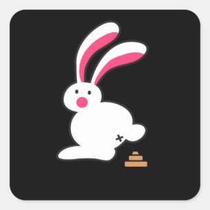 Bunny Poops Funny Bunny Poop Fun Rabbit Square Sticker