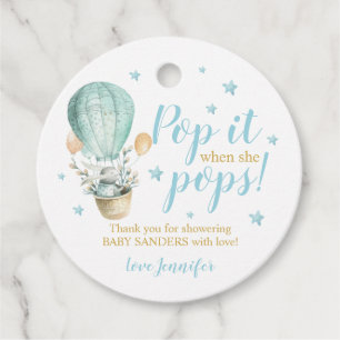 Bunny Pop it when she Pops Favour Tags Baby Boy