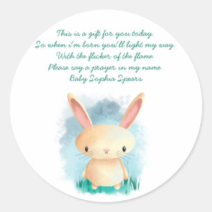 Bunny - Prayer Candle Label