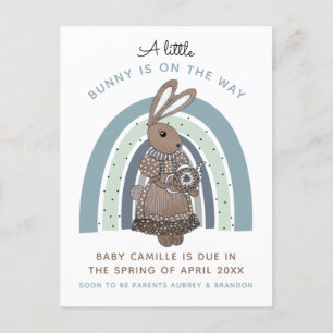 Bunny Pregnancy Announcement Postcard