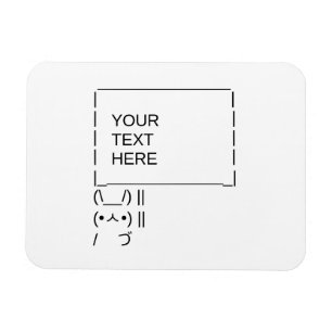 Bunny Protest Sign / Customisable ASCII Text Art Magnet