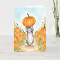 Bunny Pumpkin Patch Watercolor