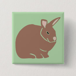 Bunny Rabbit  15 Cm Square Badge