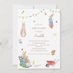 Bunny Rabbit and Family Baby Shower Invitation