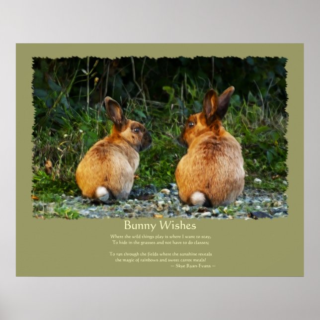 BUNNY RABBIT ART & Poem for Kids Poster (Front)