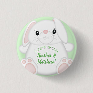 Bunny Rabbit Baby Shower 3 Cm Round Badge
