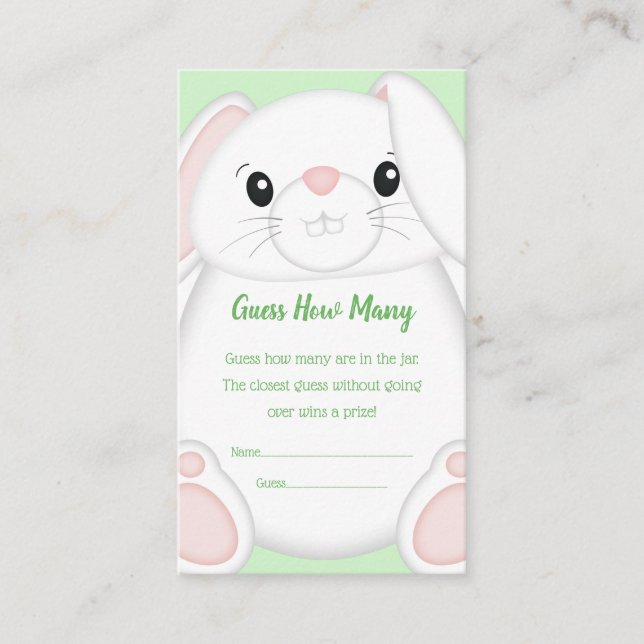 Bunny Rabbit Baby Shower Enclosure Card (Front)