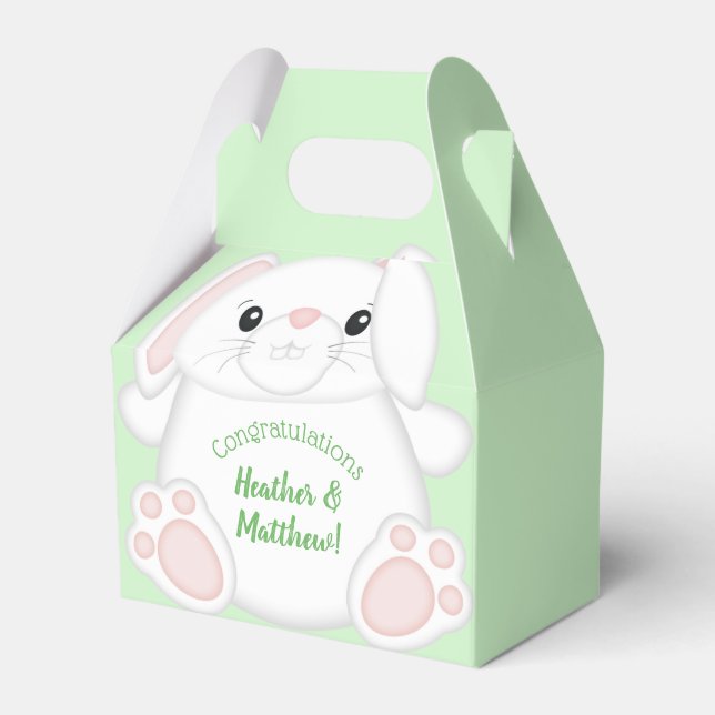 Bunny Rabbit Baby Shower Favour Box (Front Side)