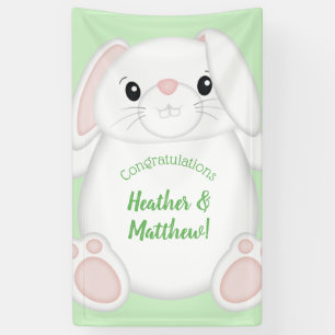 Bunny Rabbit Baby Shower Green Banner