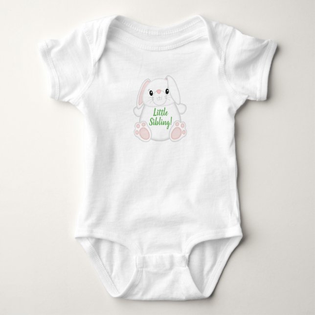 Bunny Rabbit Baby Shower Green Bodysuit (Front)