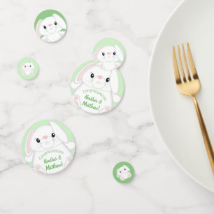 Bunny Rabbit Baby Shower Green Confetti