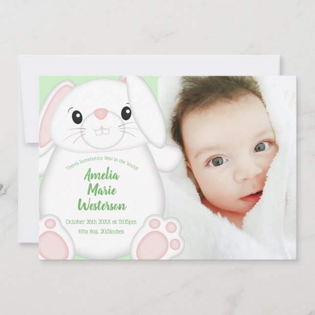 Bunny Rabbit Baby Shower Invitation (Front)
