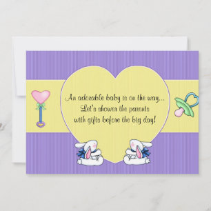 Bunny Rabbit Baby Shower Invitation Baby