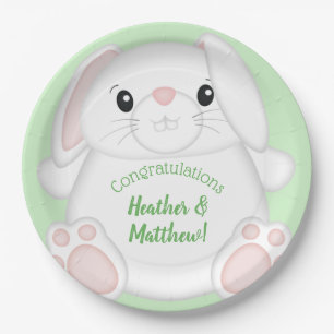 Bunny Rabbit Baby Shower Paper Plate