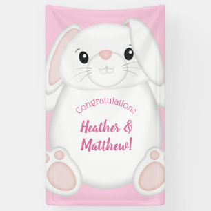 Bunny Rabbit Baby Shower Pink Banner