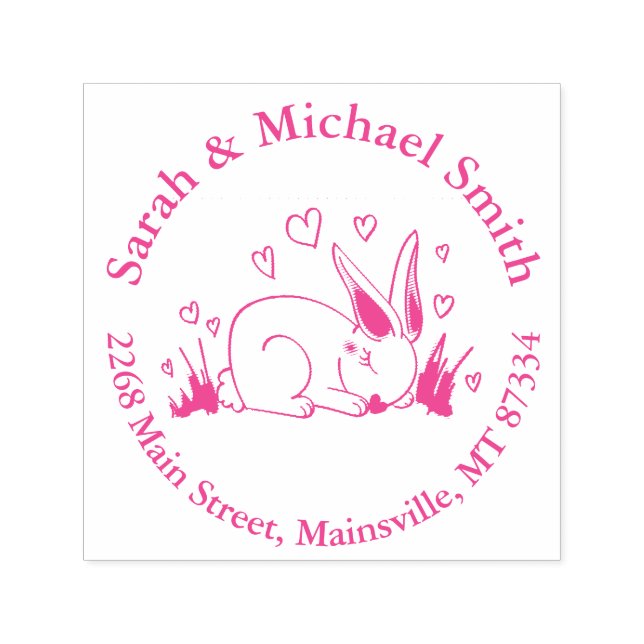 Bunny Rabbit Baby Shower Woodland Animals Self-inking Stamp (Design)