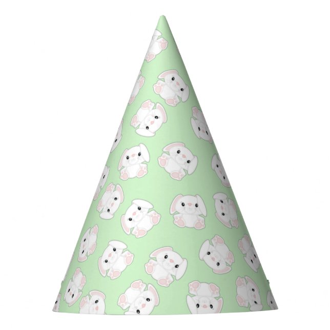 Bunny Rabbit Birthday Party Green Hat (Front)