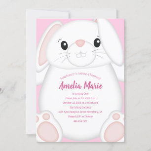 Bunny Rabbit Birthday Party Invitation