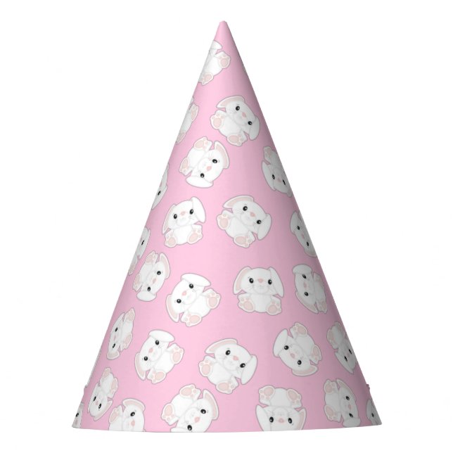 Bunny Rabbit Birthday Party Party Hat (Front)