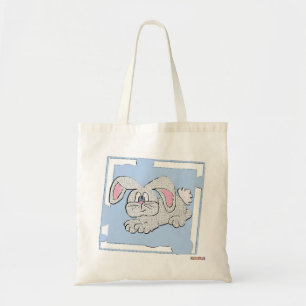 Bunny Rabbit Blue Background Tote Bag