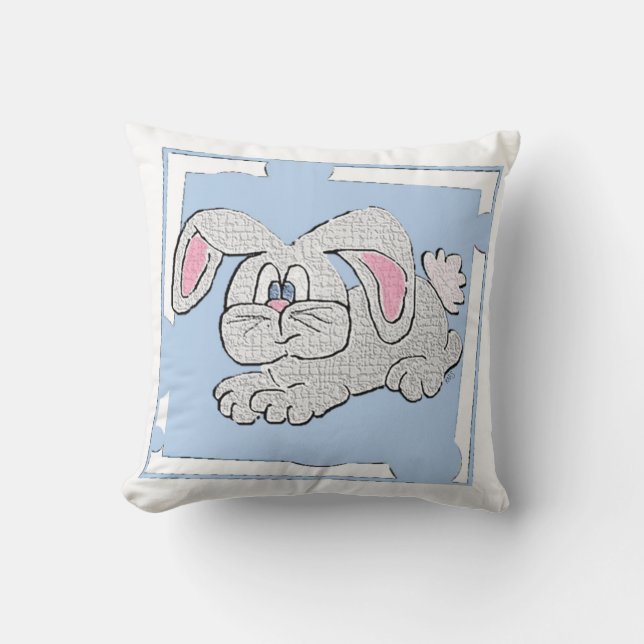 Bunny Rabbit (blue) Cushion (Front)