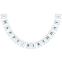 Bunny Rabbit Blue Gingham Birthday Bunting Banner