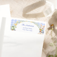 Bunny Rabbit Boy Baby Shower Return Address Label