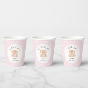 Bunny Rabbit Classic Polka Dots Girl Baby Shower Paper Cups