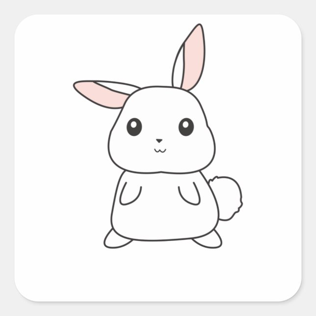 Bunny Rabbit Cute Animals For Kids Easter Bunny Square Sticker (Front)