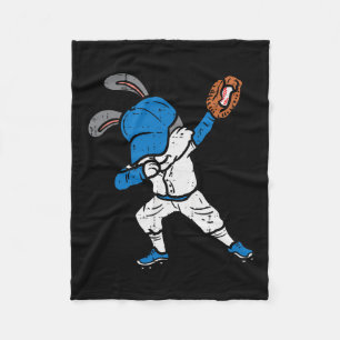 Bunny Rabbit Dab Baseball Easter Sport Pitcher Boy Fleece Blanket