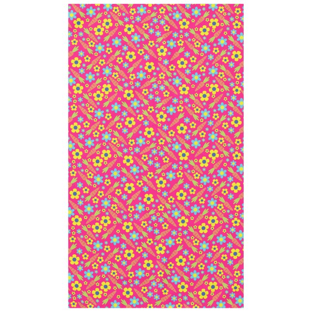 Bunny Rabbit Easter Spring Birthday Party Tablecloth (Front)