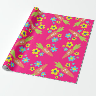 Bunny Rabbit Easter Spring Birthday Party Wrapping Paper