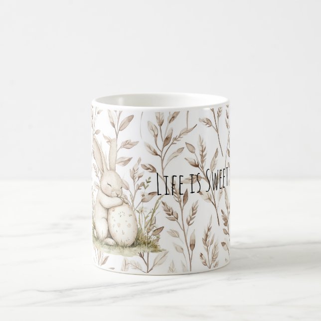 Bunny Rabbit Egg Life is sweet Coffee Mug (Center)