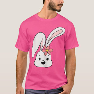 Bunny Rabbit Face Flowers Head Cute Easter Day Coo T-Shirt