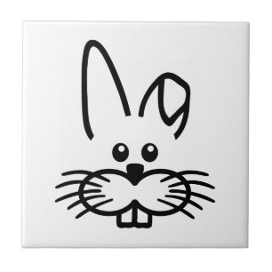 Bunny rabbit face tile