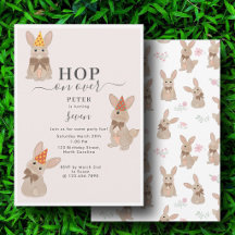 Bunny Rabbit Floral Coquette Hop on Over Birthday
