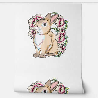 Bunny Rabbit Flowers  Wallpaper