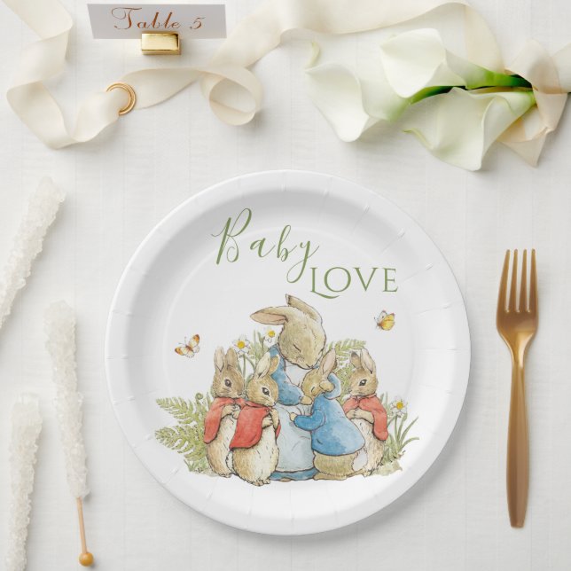 Bunny Rabbit Gender Neutral Shower Paper Plate (Wedding)