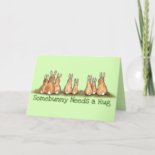 Bunny Rabbit Get Well Encouragement Hug Sympathy Card