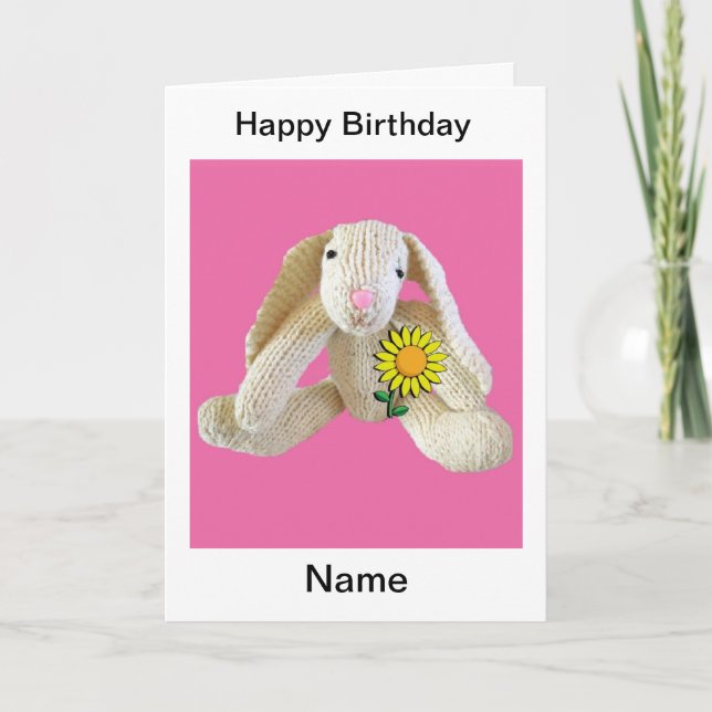 Bunny Rabbit greeting birthday card daughter etc. (Front)