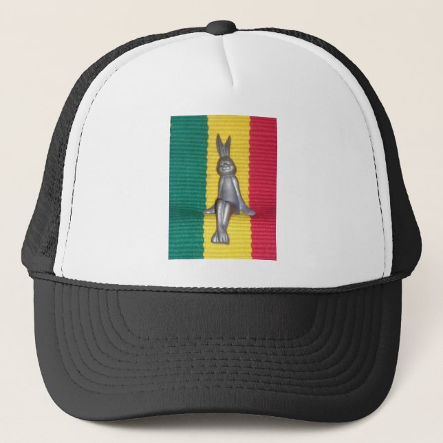 Bunny - Rabbit in Rasta Colors: A Touch of Groovy Trucker Hat (Front)