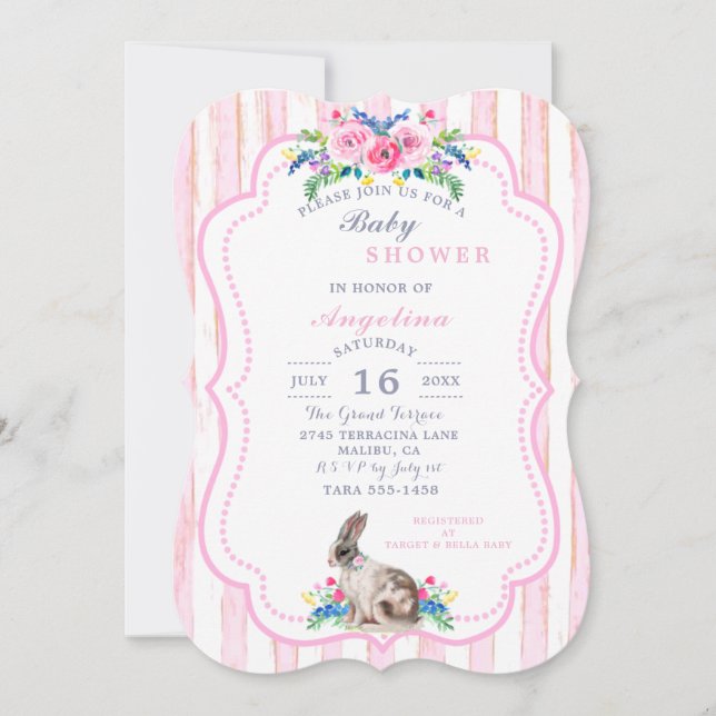 Bunny Rabbit Invitation (Front)